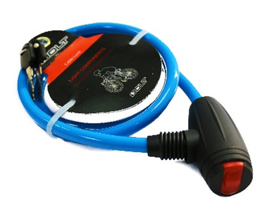 מנעול אופניים כבל גמיש כחול 10*1200 BOLT