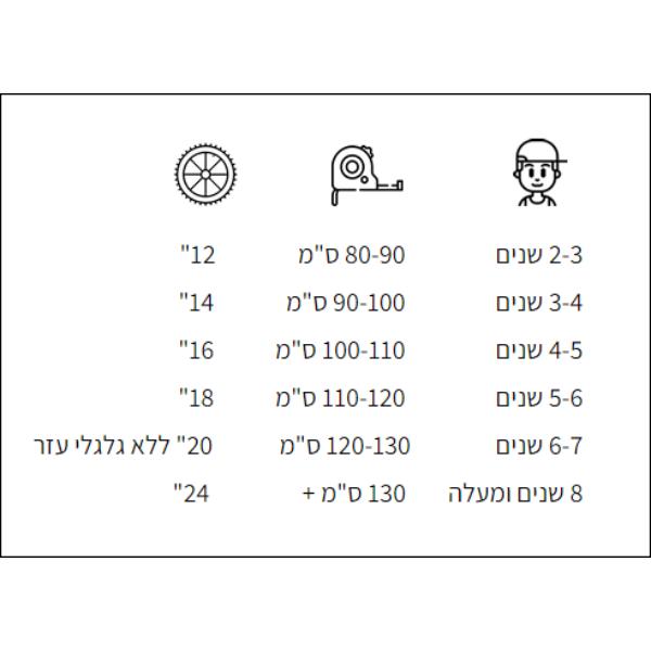 אופני ילדים BMX BOLT בצבע שחור עם כתום במידות 20" - "12