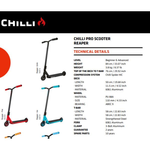 קורקינט פעלולים Chilli Pro Scooter Reaper